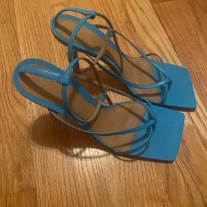 BOTTEGA VENETA blue high heeled sandals
